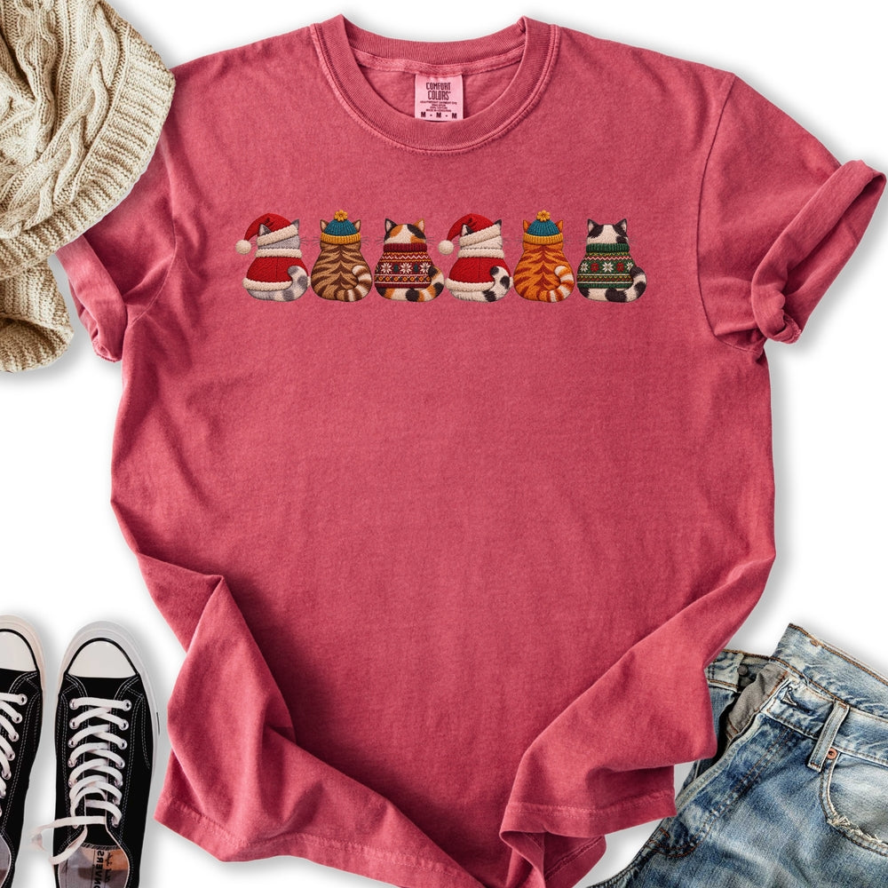 Christmas Sweater Cats Relaxed Tee