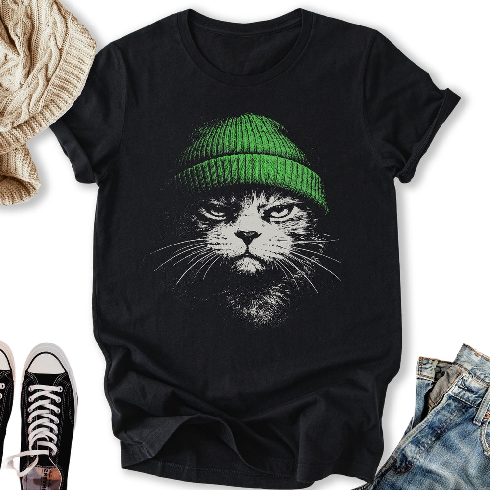 Green Beanie Cat Classic Tee