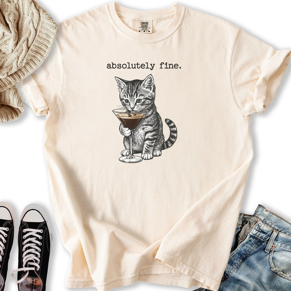 Absolutely Fine Martini Cat T-Shirt