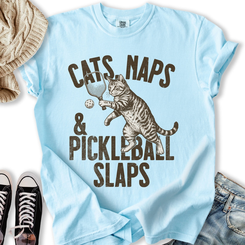 Pickleball Slaps Cat T-Shirt