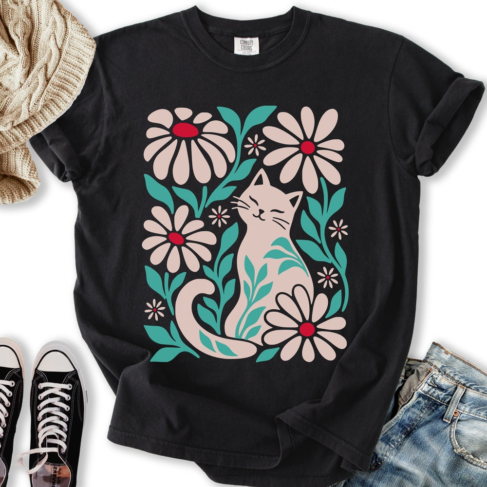 Blooming Cat Lover Relaxed Tee