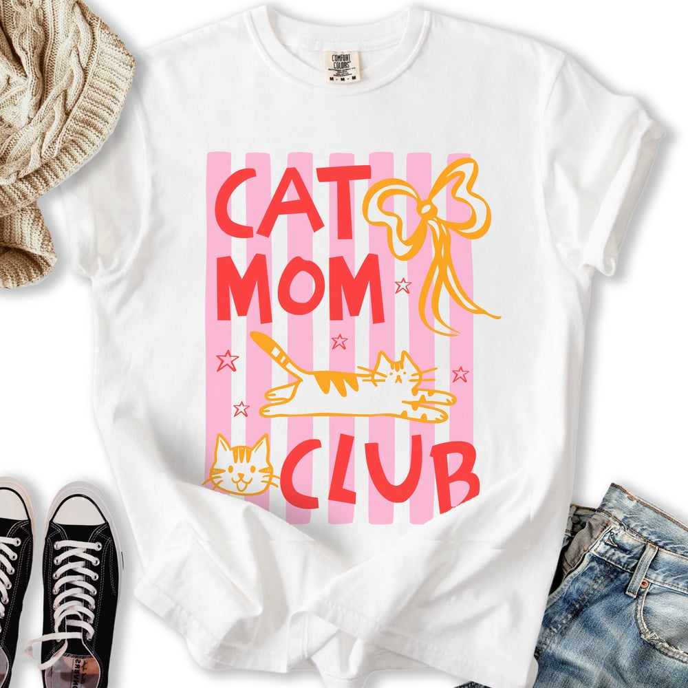 Pink Cat Mom Club T-Shirt