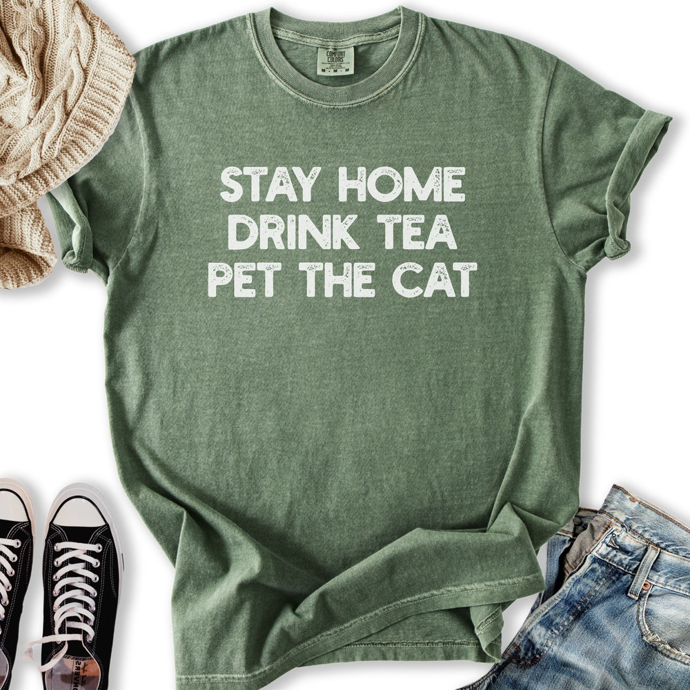Drink Tea Pet The Cat T-Shirt