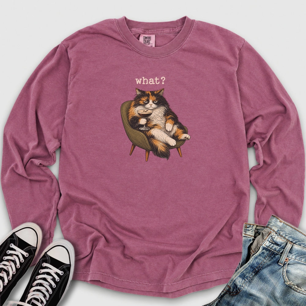 Grumpy Calico Cat Long Sleeve Tee