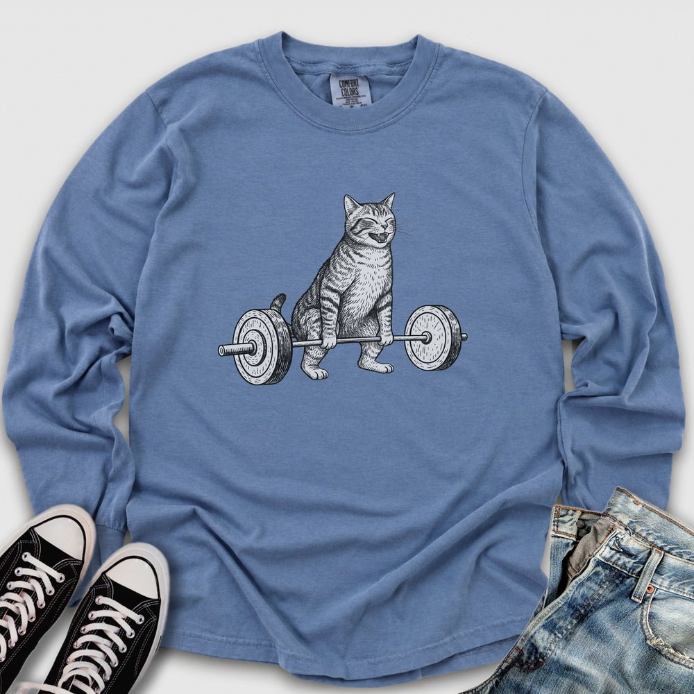 Deadlift Cat Long Sleeve Tee
