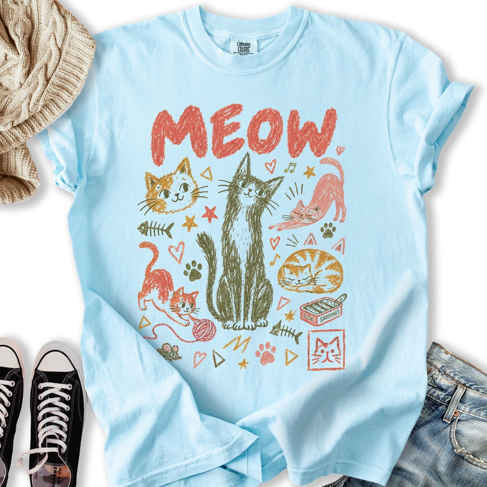 Meow Doodle Relaxed Tee