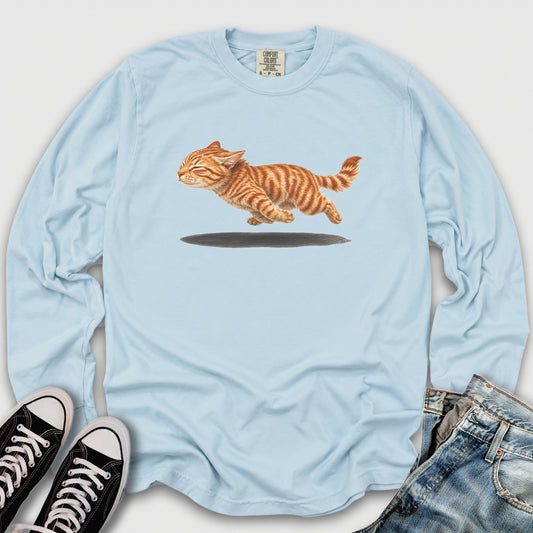 Orange Tabby Zoomies Long Sleeve Tee