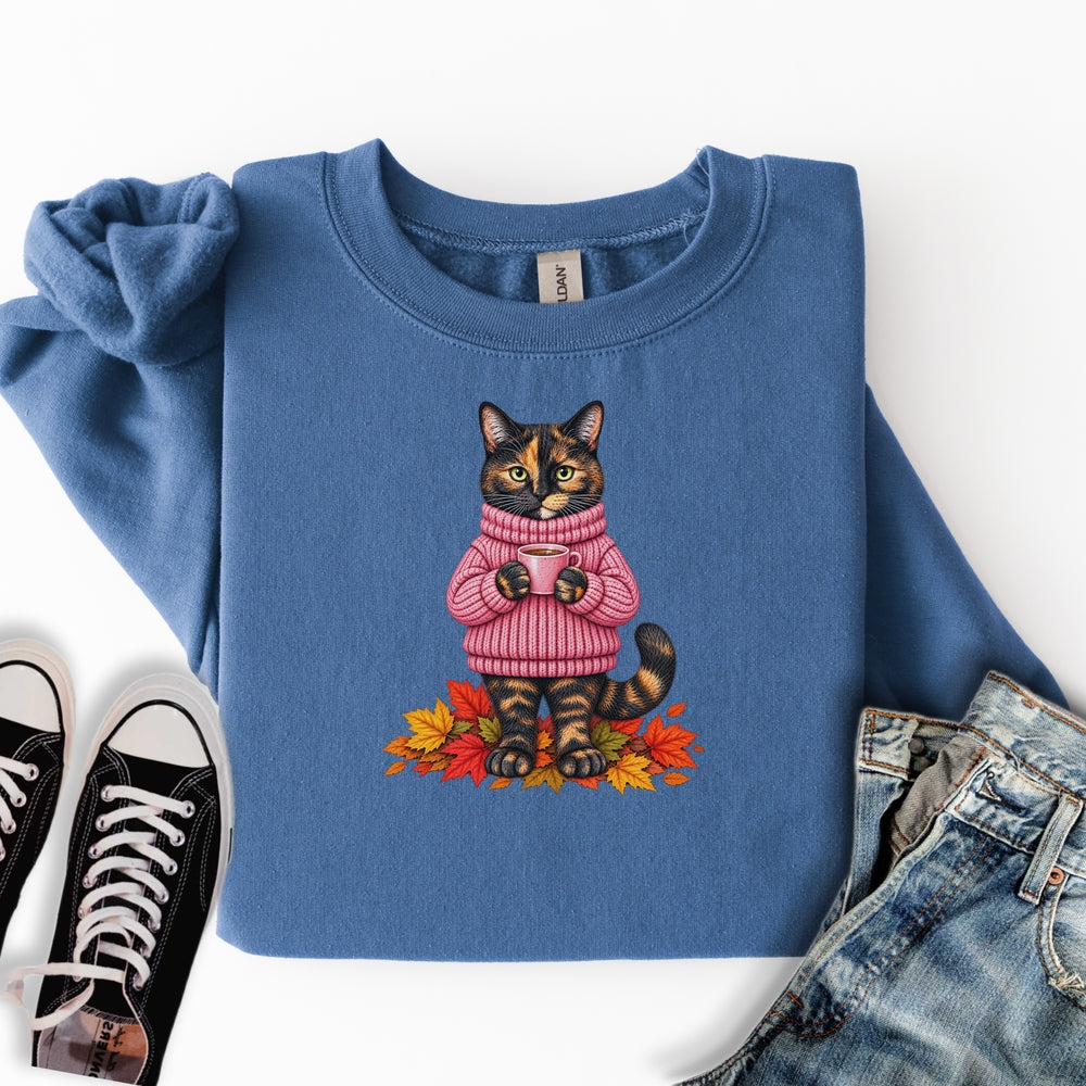Cozy Fall Tortie Cat Sweatshirt