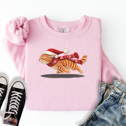 Christmas Ginger Cat Zoomies Sweatshirt