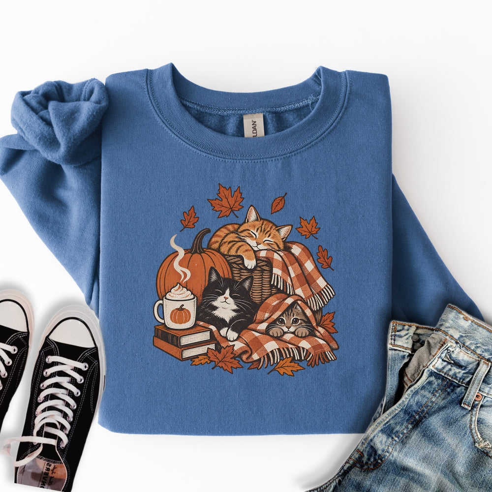 Retro Fall Cats Sweatshirt