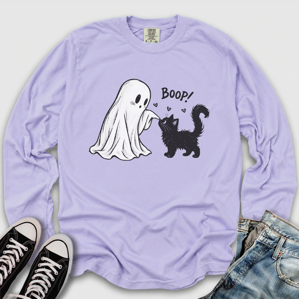 Boop Ghost and Cat Long Sleeve Tee