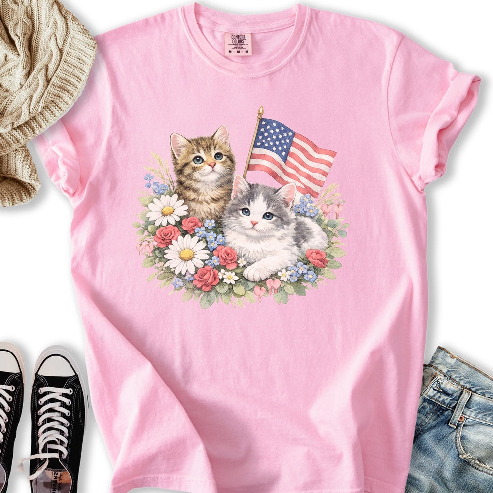Vintage 4th July Kittens T-Shirt