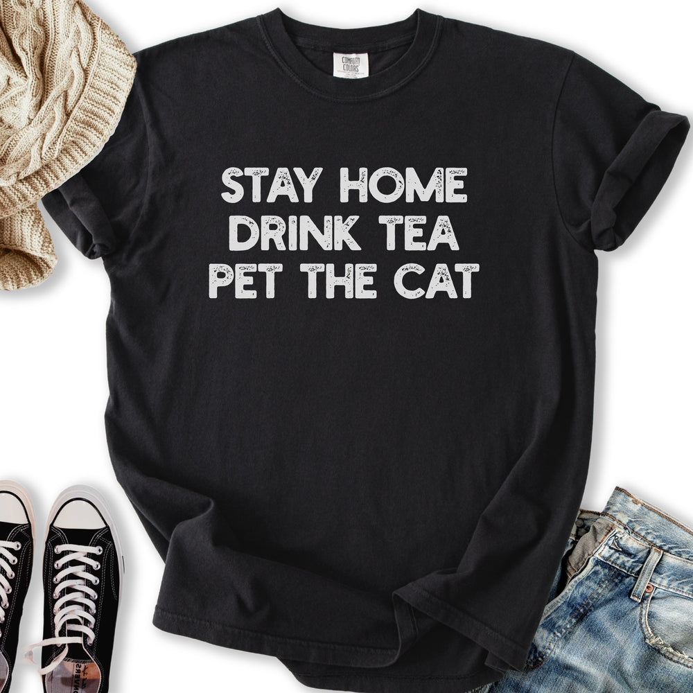 Drink Tea Pet The Cat T-Shirt
