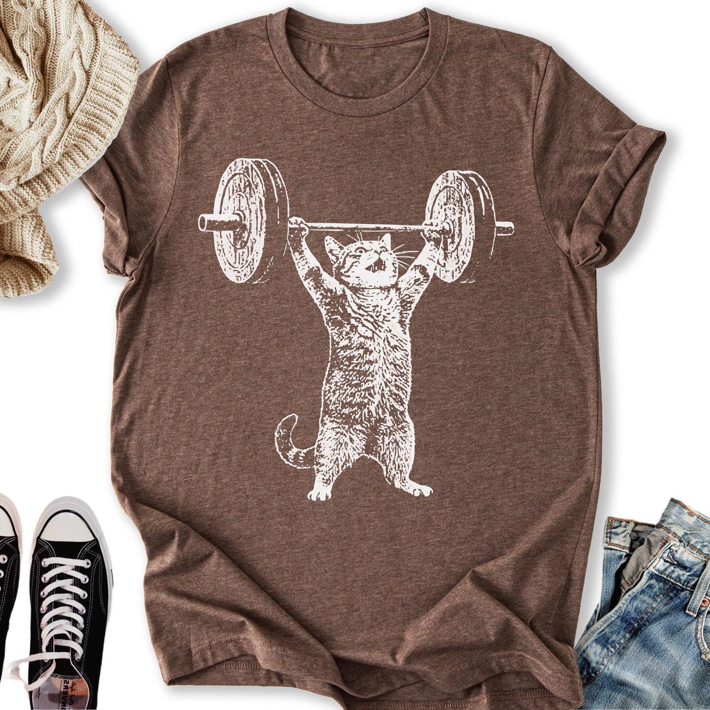 Weight Lifter Cat  T-Shirt