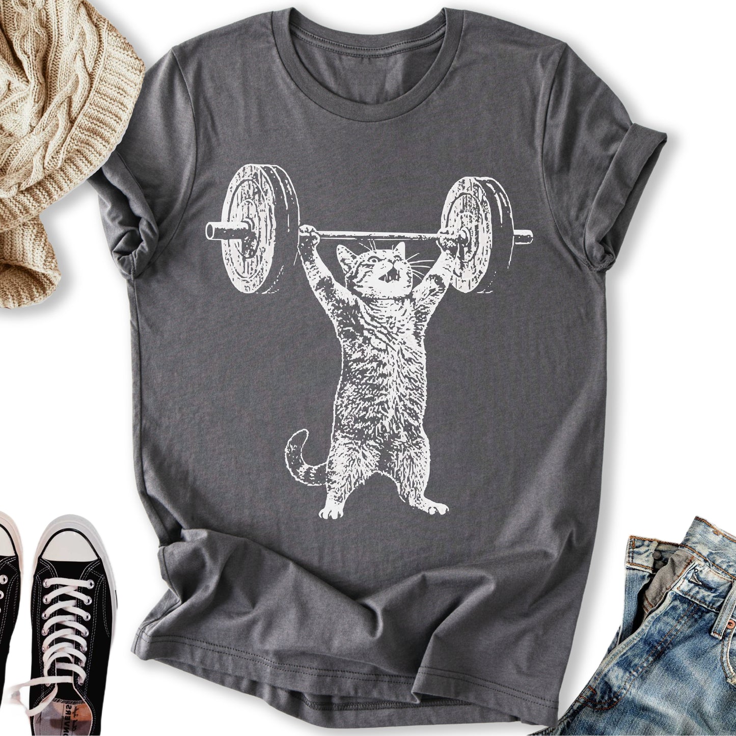 Weight Lifter Cat  T-Shirt