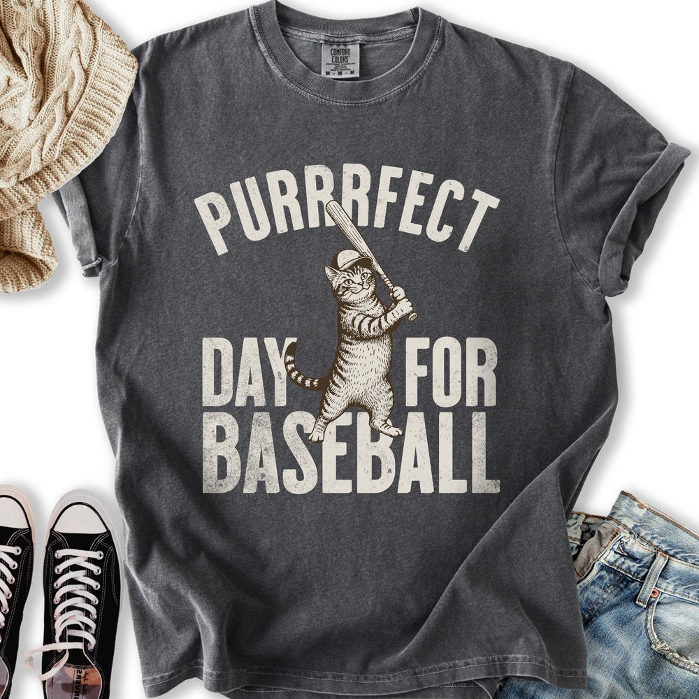Purrrfect Baseball Cat T-Shirt