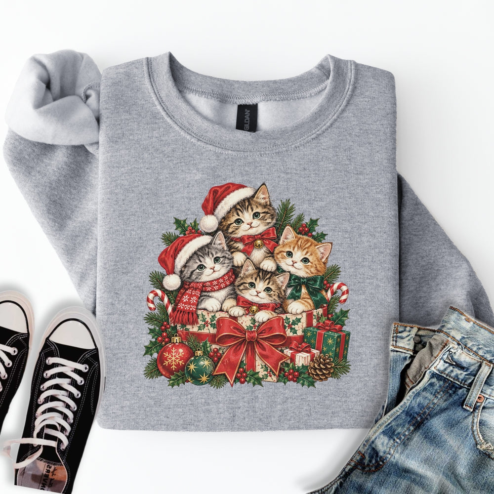Vintage Christmas Kittens Sweatshirt