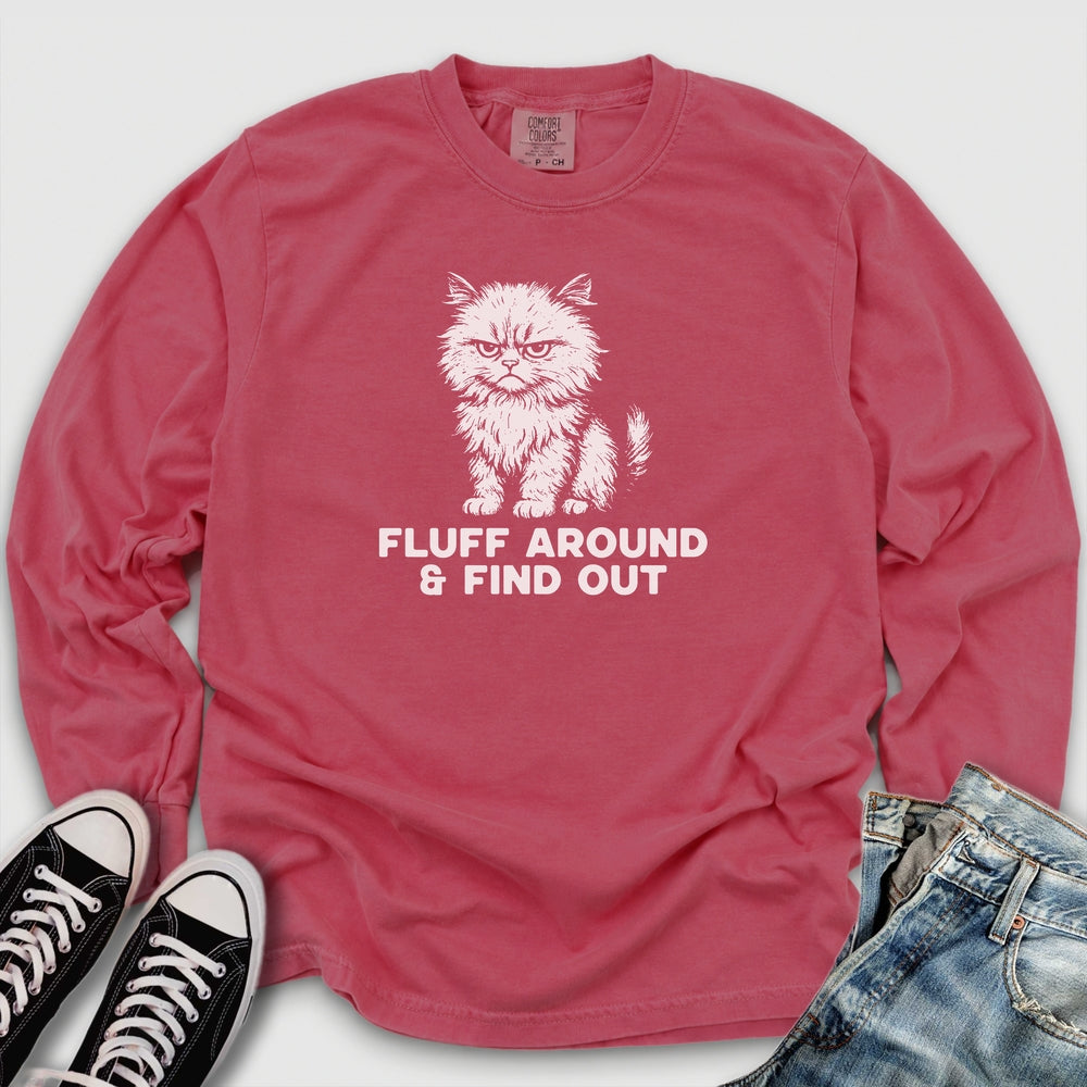Fluff Around Cat Long Sleeve Tee