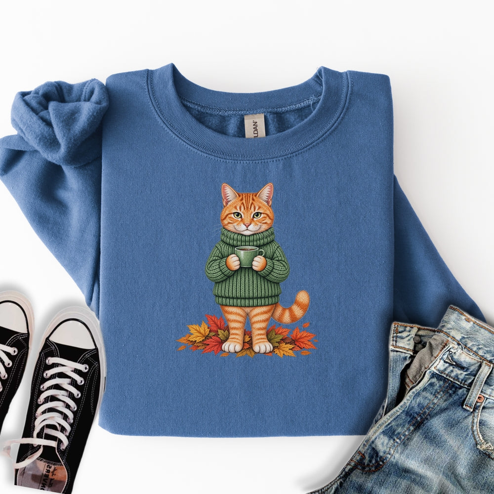 Cozy Fall Ginger Cat Sweatshirt