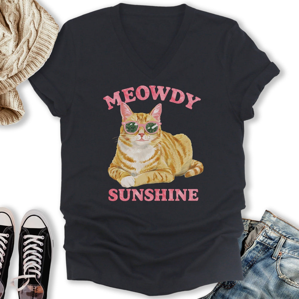 Meowdy Sunshine V-Neck Tee