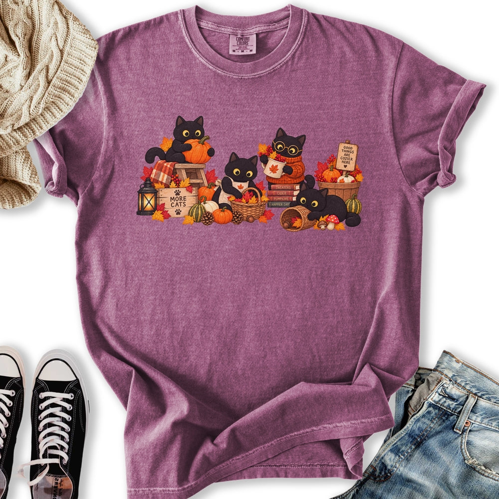 Fall Black Cats Relaxed Tee