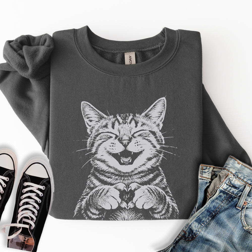 Cat Love Heart Sweatshirt