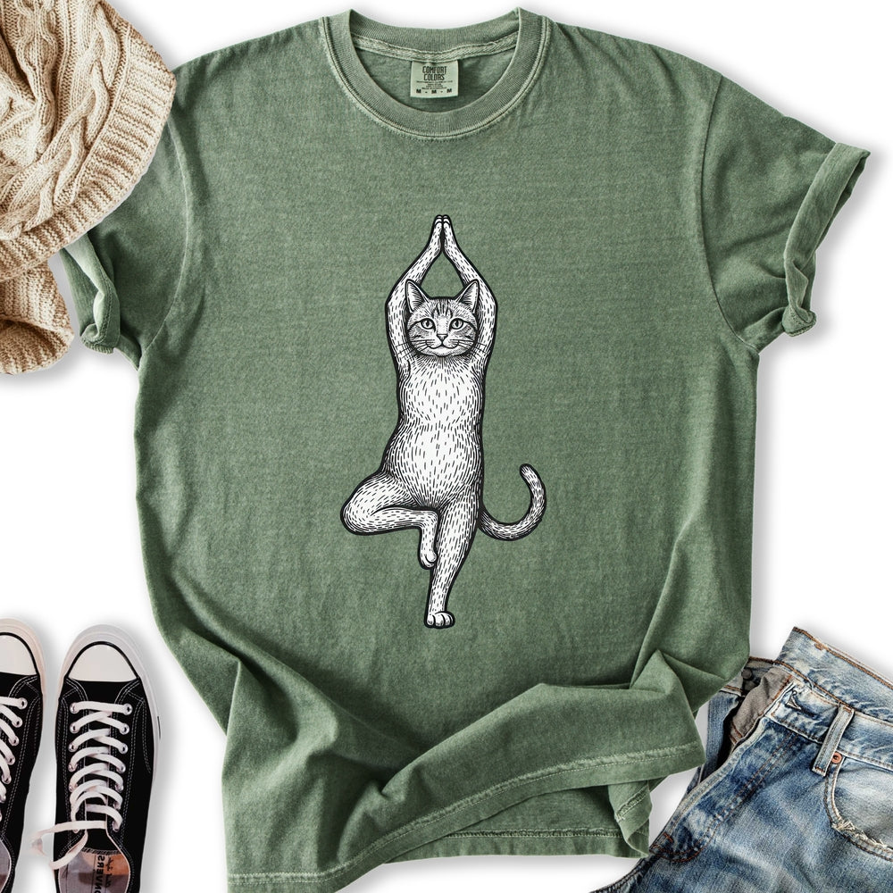 Yoga Tree Pose Cat T-Shirt