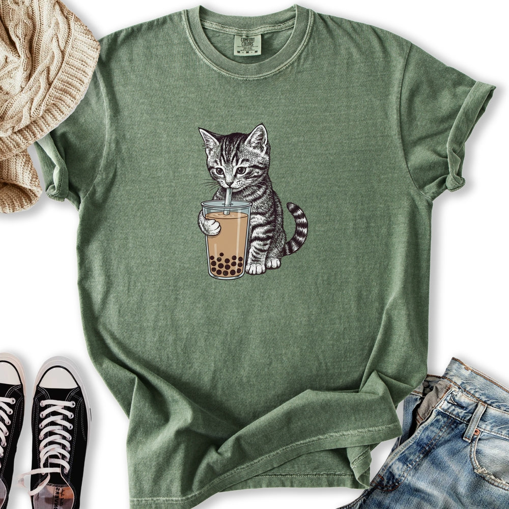 Kitten with Boba Tea T-Shirt