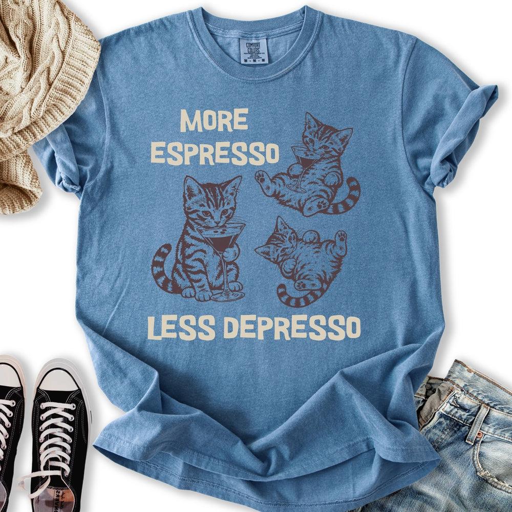 Less Depresso Cat Relaxed Tee