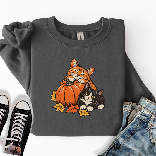 Cute Retro Fall Cats Sweatshirt