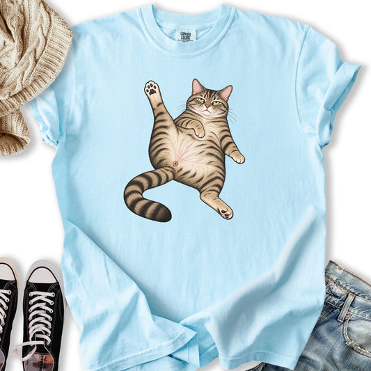 Stretching Tabby Cat Relaxed Tee