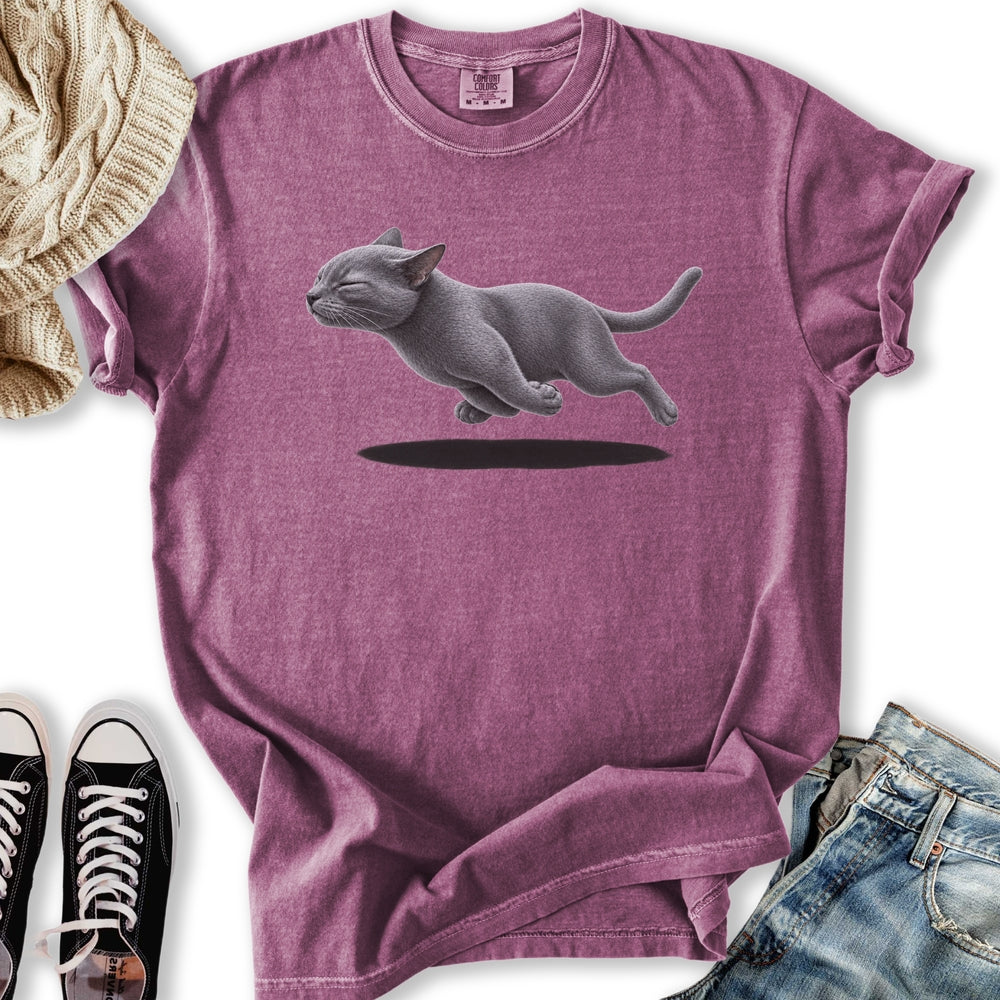 Gray Cat Zoomies Relaxed Tee