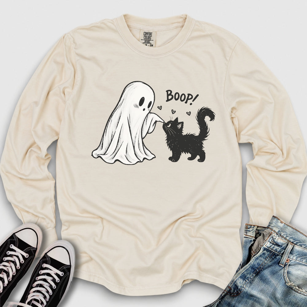 Boop Ghost and Cat Long Sleeve Tee