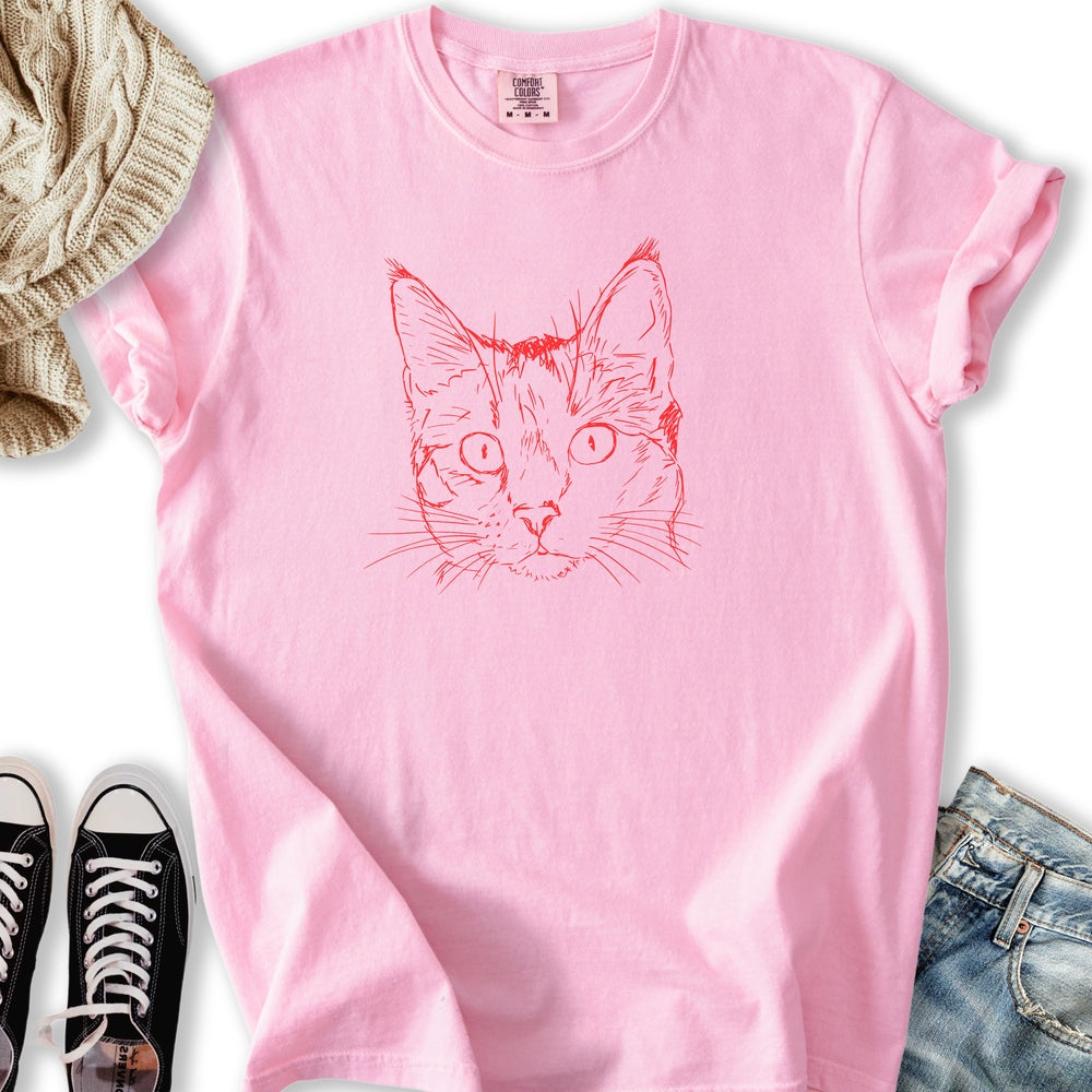 Vintage Cat Sketch T-Shirt