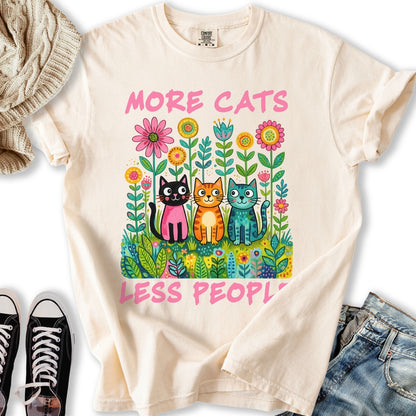 More Cats Folk Art Relaxed Tee