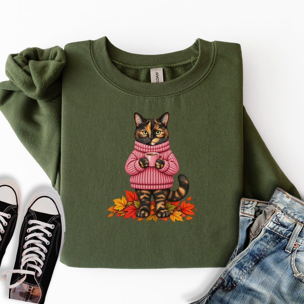 Cozy Fall Tortie Cat Sweatshirt