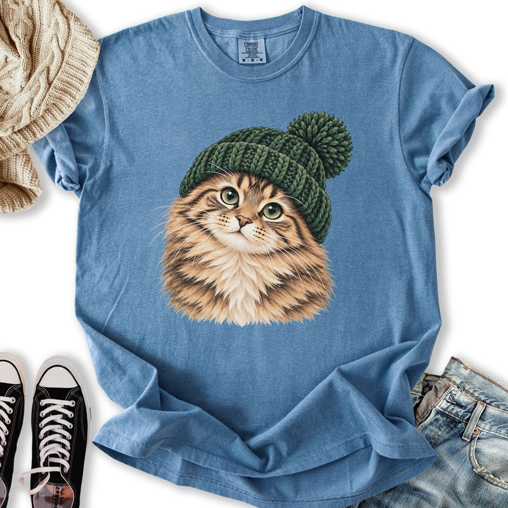 Green Beanie Tabby Relaxed Tee