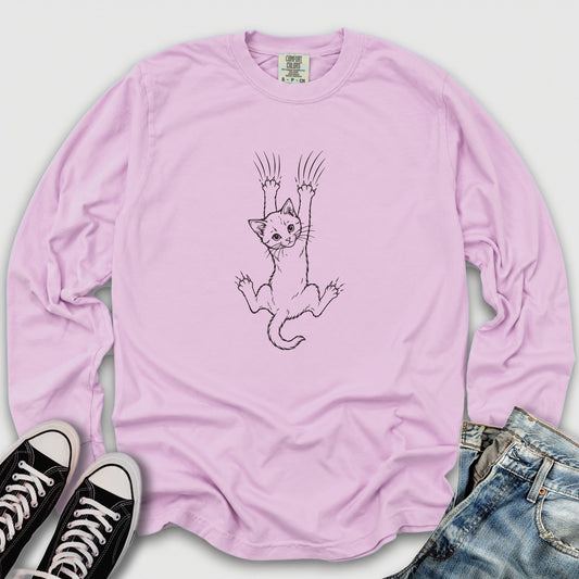 Falling Kitten Long Sleeve Tee