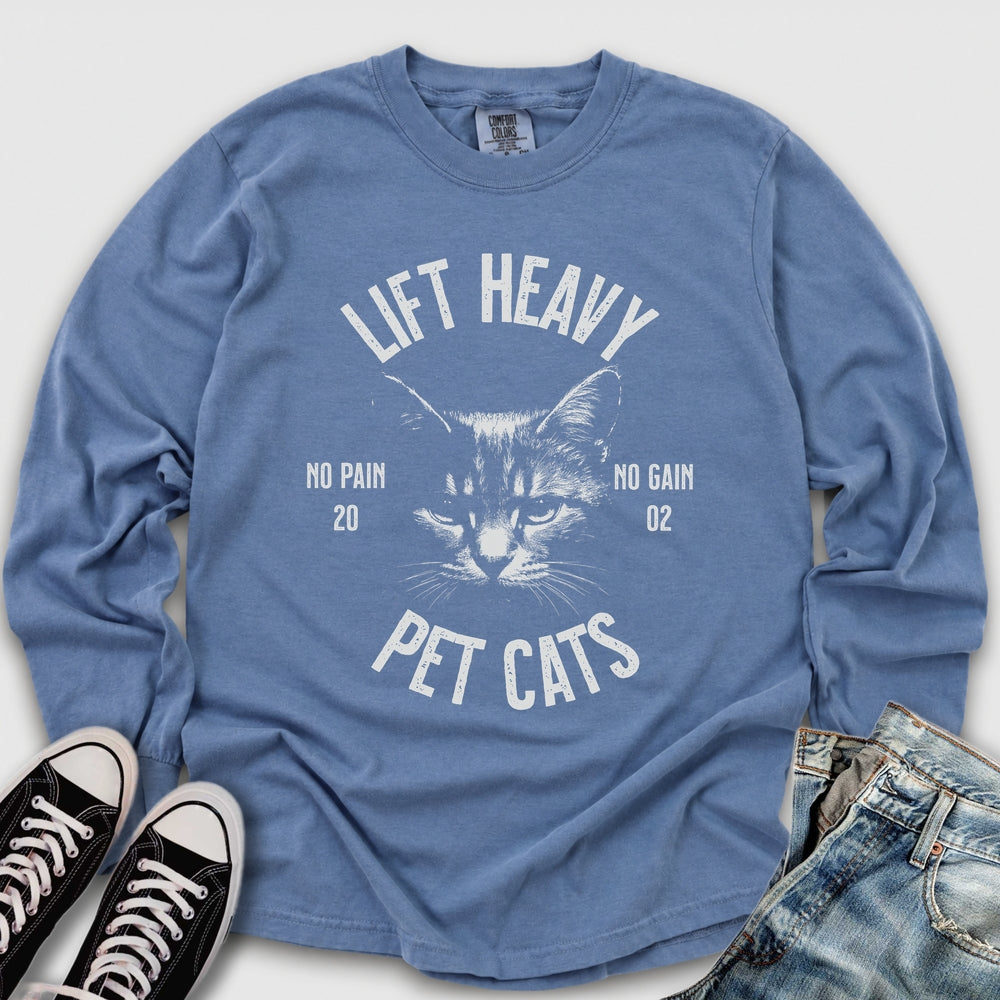 Lift Heavy Pet Cats Long Sleeve Tee