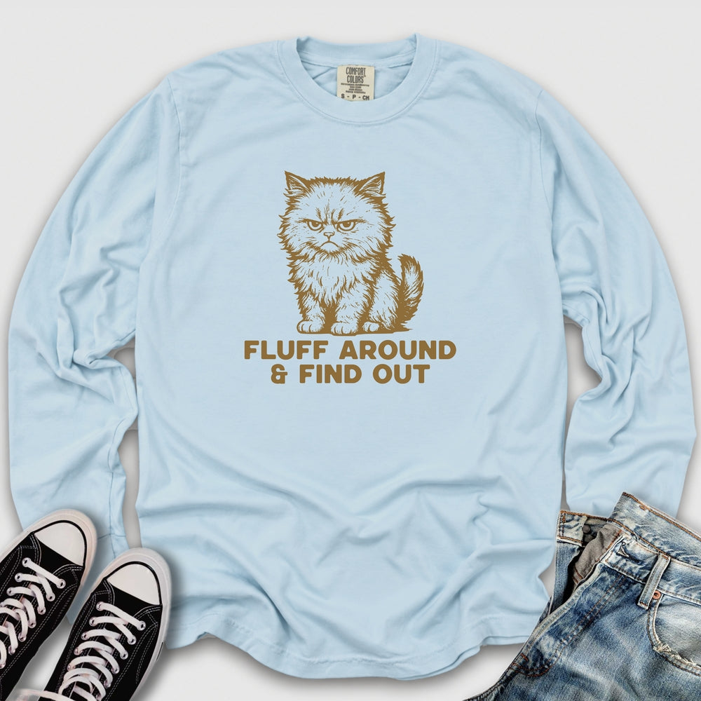Fluff Around Cat Long Sleeve Tee