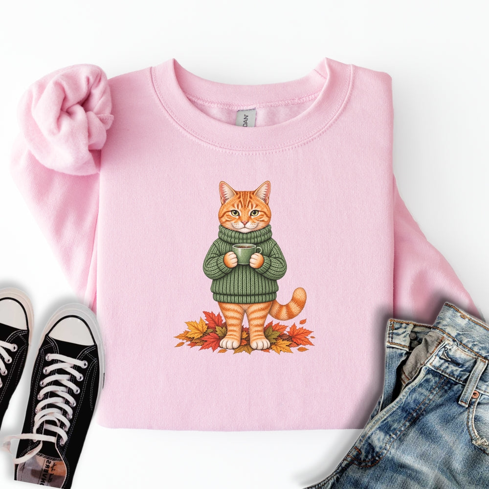 Cozy Fall Ginger Cat Sweatshirt