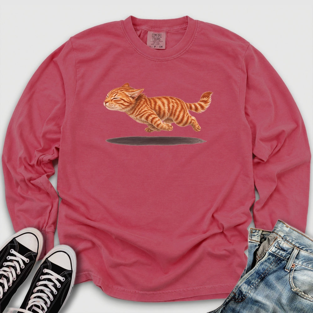 Orange Tabby Zoomies Long Sleeve Tee