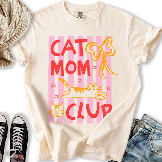 Pink Cat Mom Club T-Shirt