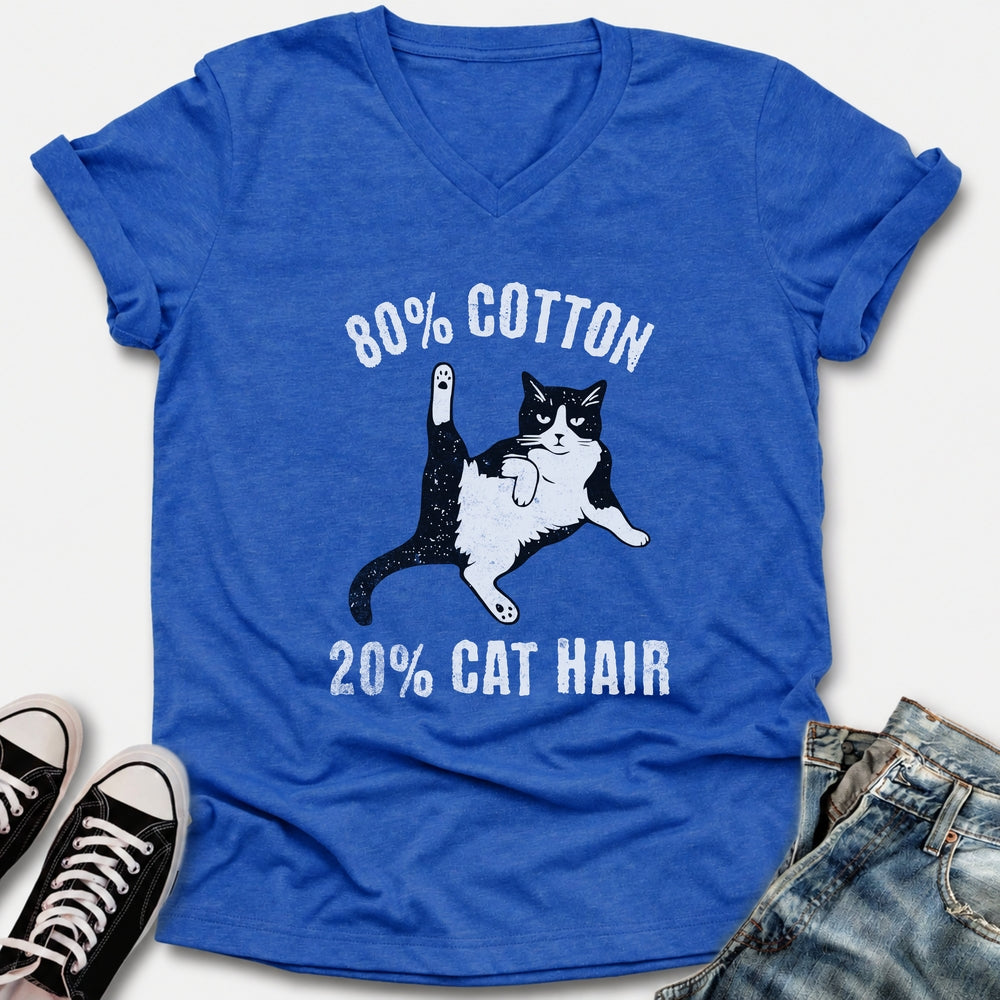 20% Cat Hair V-Neck Tee