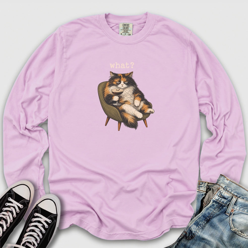 Grumpy Calico Cat Long Sleeve Tee