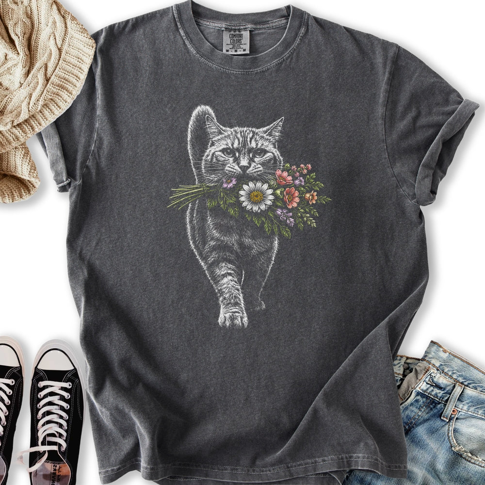 Cat With Flowers T-Shirt