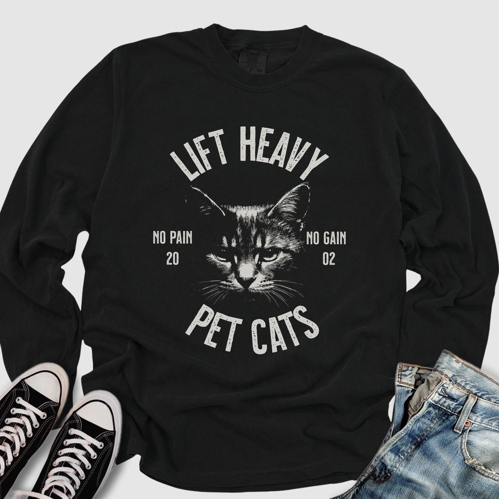 Lift Heavy Pet Cats Long Sleeve Tee