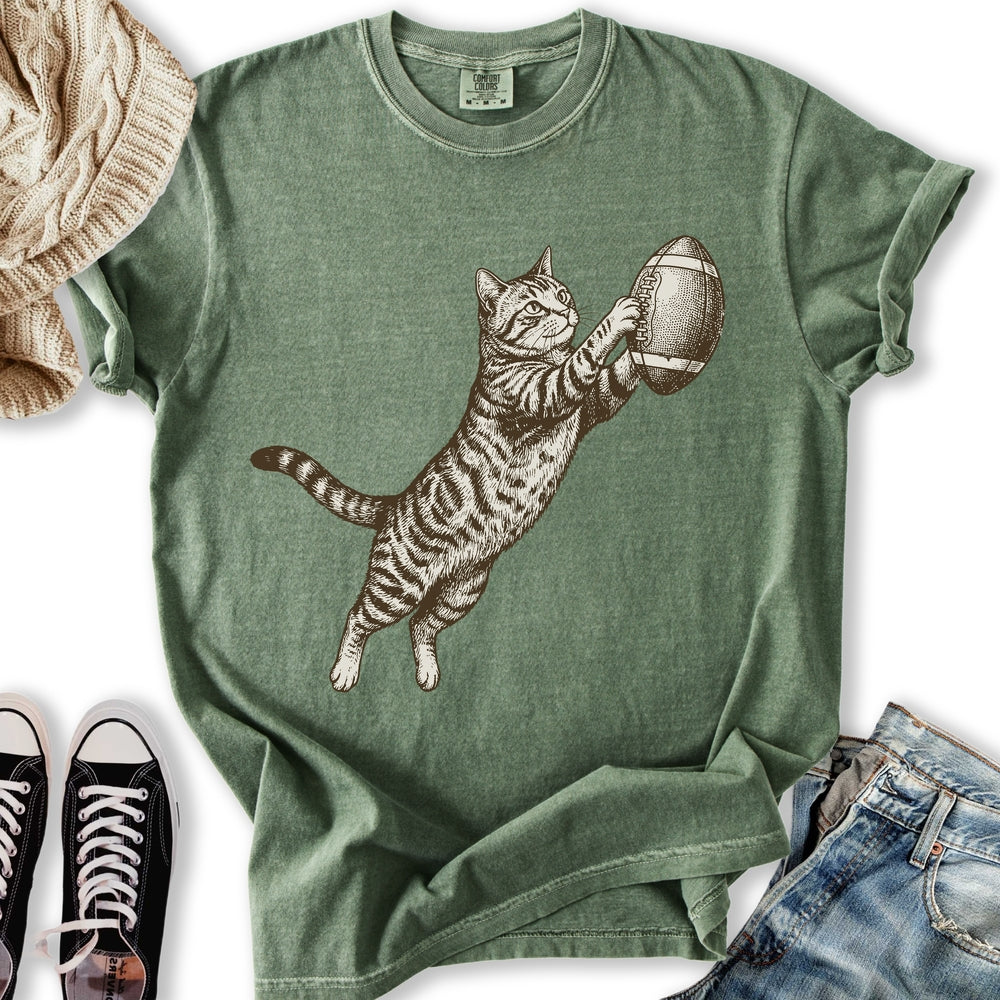 Football Tabby Cat T-Shirt