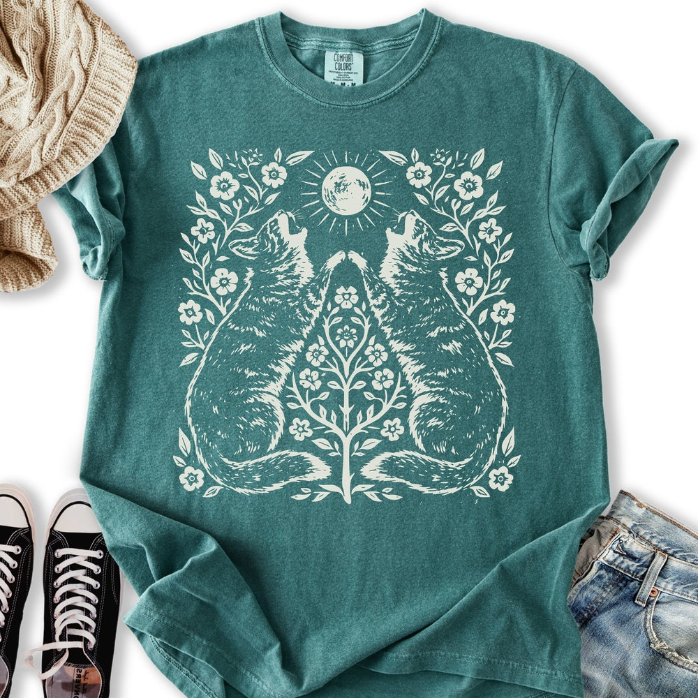Woodblock Cat Print T-Shirt