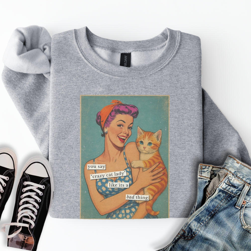 Retro Crazy Cat Lady Sweatshirt